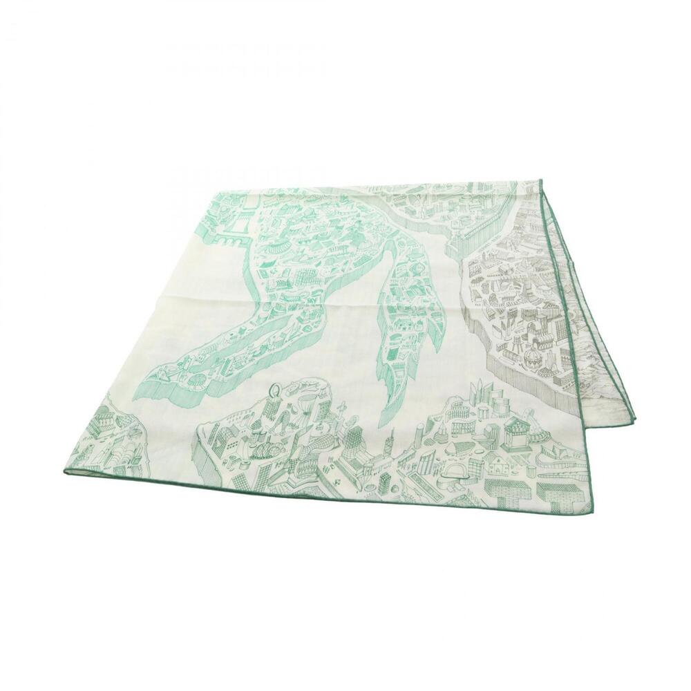 Hermes Carre Geant 140 LA NOUVELLE CITE CAVALIERE Vert Vif Khaki Scarf Muffle... - Picture 1 of 5